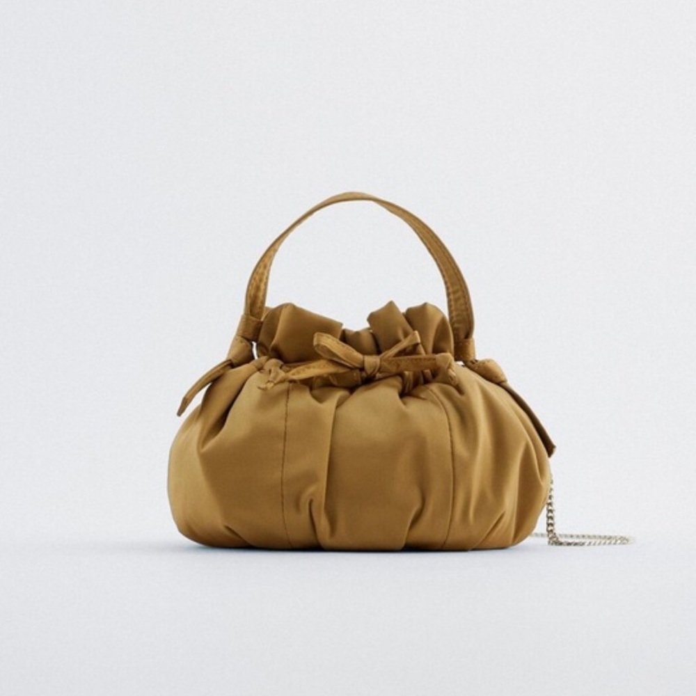 Zara Gold ✨💫✨Satin Effect Mini Bag - NWT